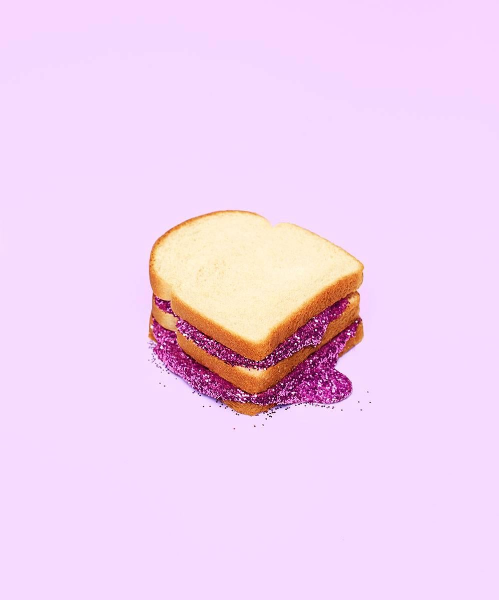 Kimberly Genevieve Still-Life Photograph - Glitter Sandwich Purple