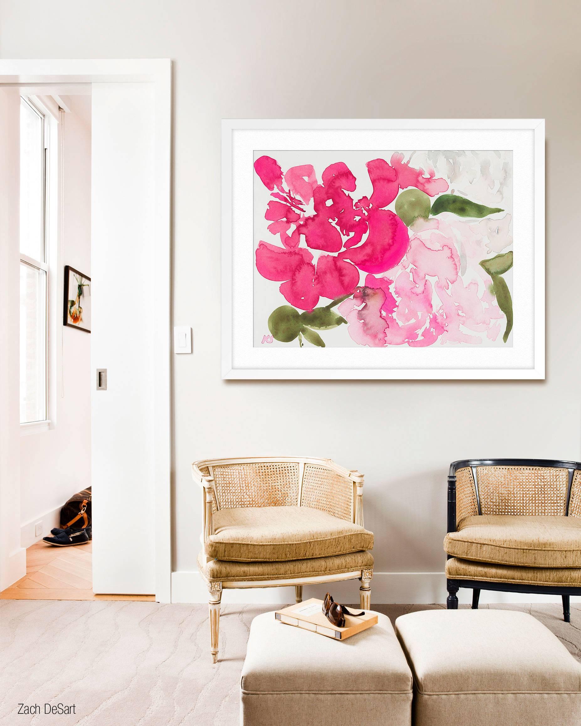 ABOUT THIS PIECE: Peonies was created as a special collaboration with domino Magazine. Kate's New York apartment was featured in the Spring 2016 issue of domino. She created Peonies for her living room and our gallery produced a limited edition
