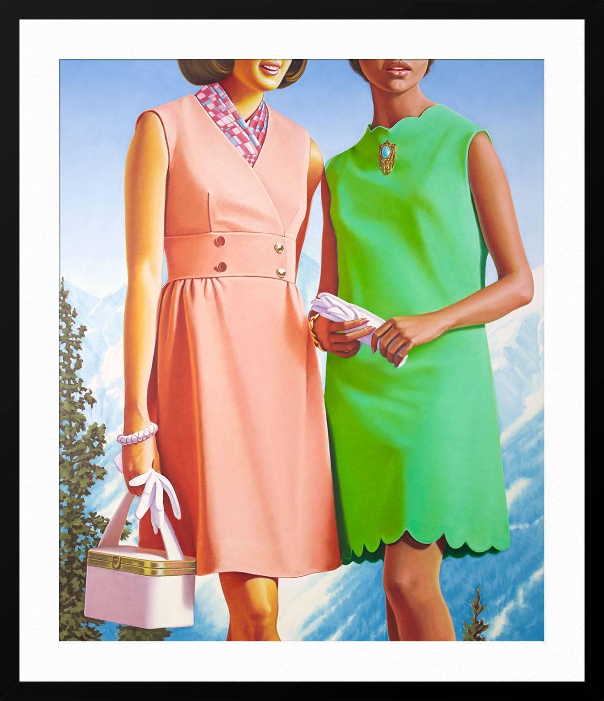 Lighter Color Combinations - Green Figurative Print by James Rieck