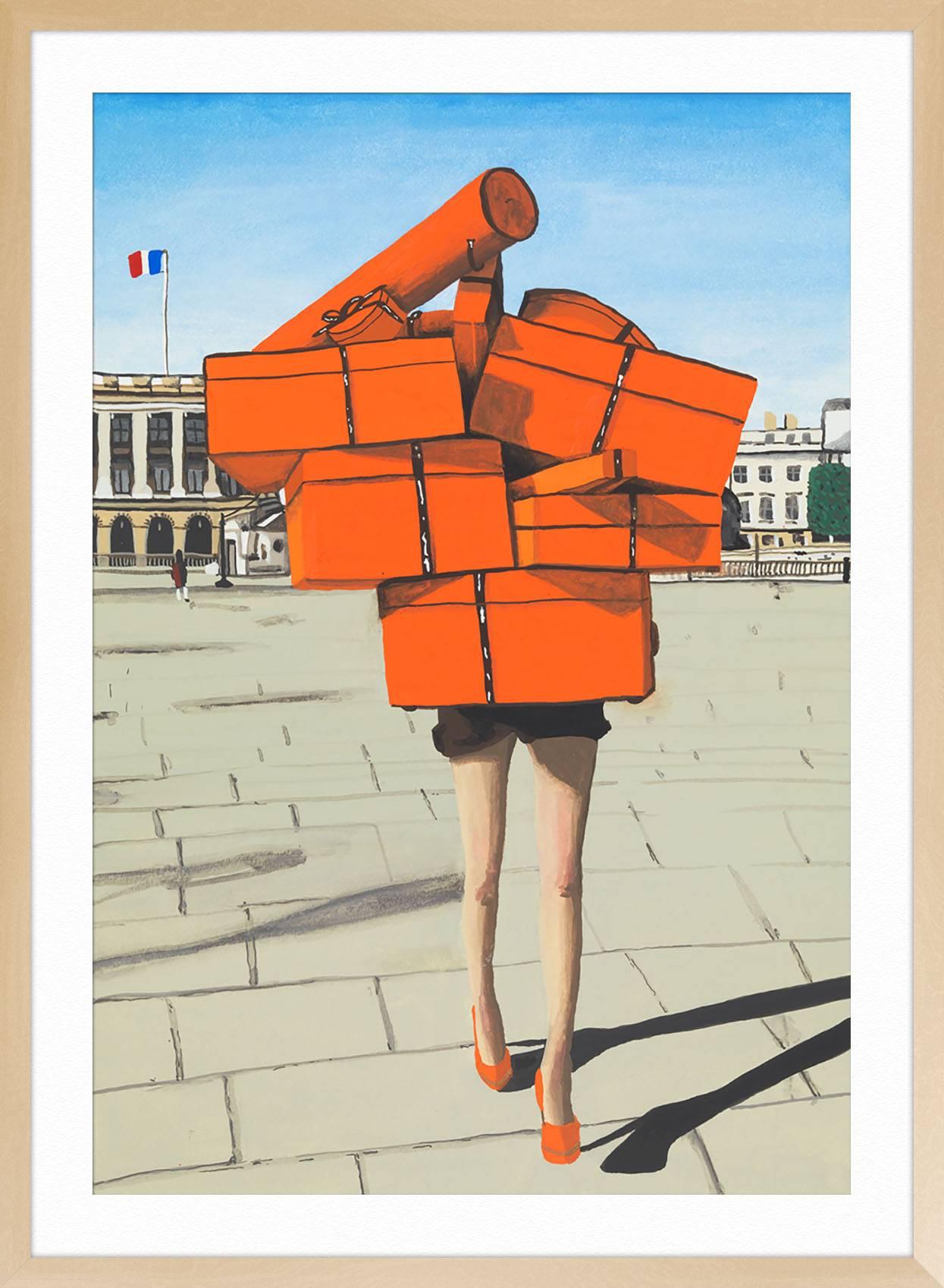 Hermés Boxes - Black Still-Life Print by Libby Black