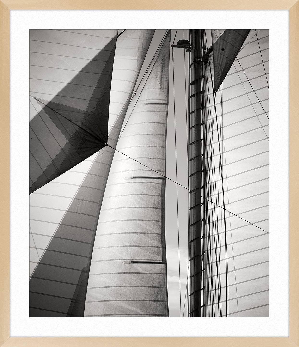 SAILS II, COTE D'AZUR - Black Abstract Print by Jonathan Chritchley