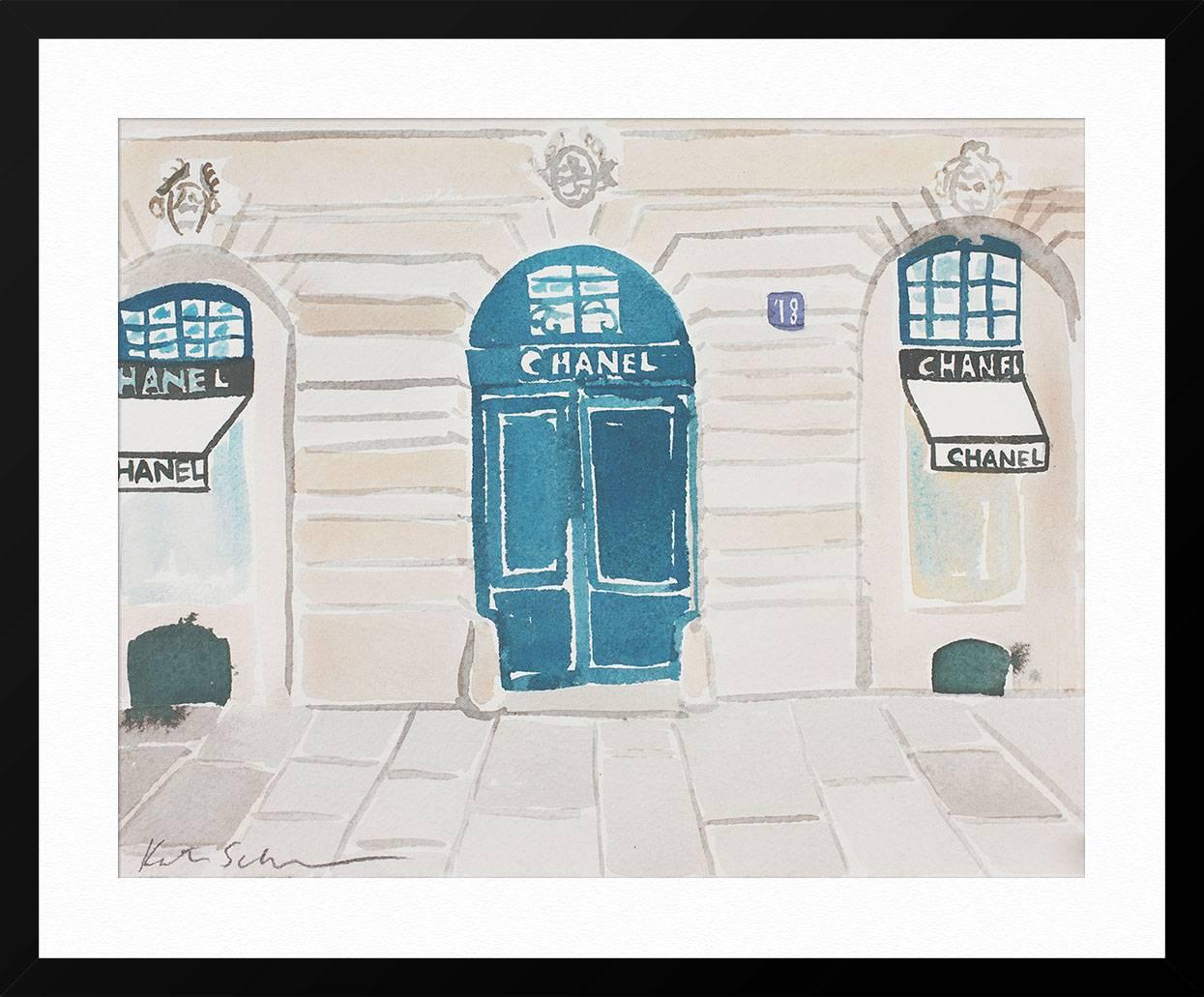 Paris - Gray Print by Kate Schelter