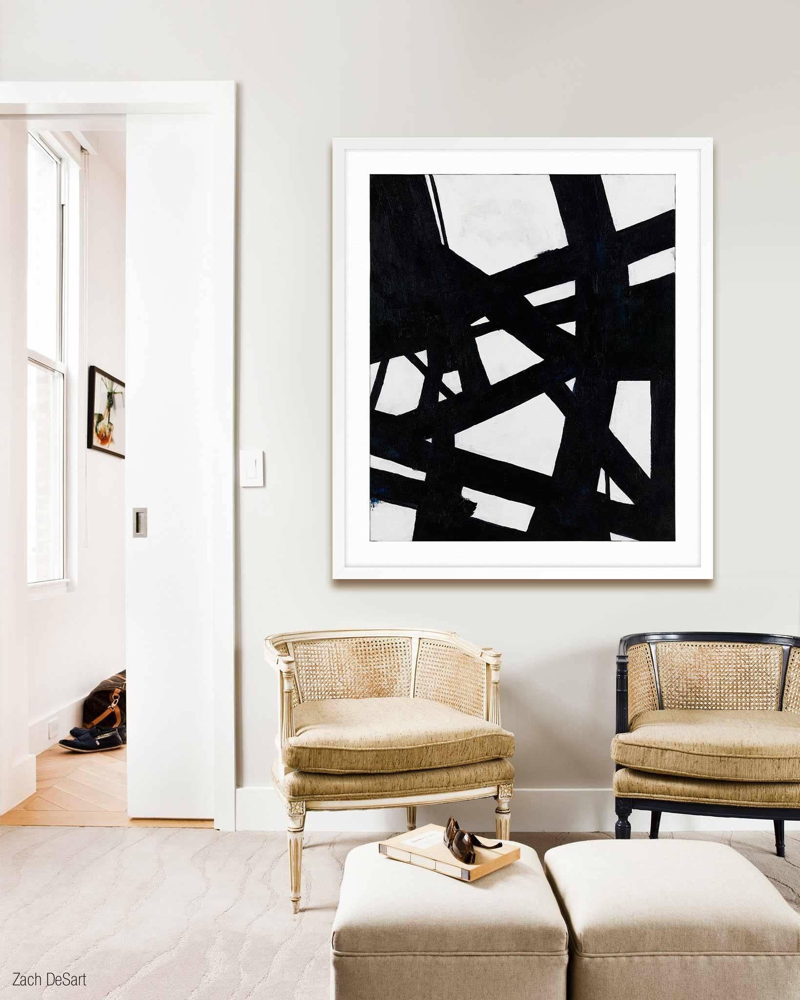 Black and White Abstract 2 - Print by Nicole Yates