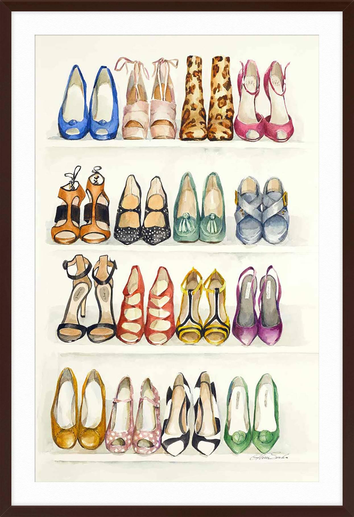 Shoes - White Still-Life Print by Cindy Sacks