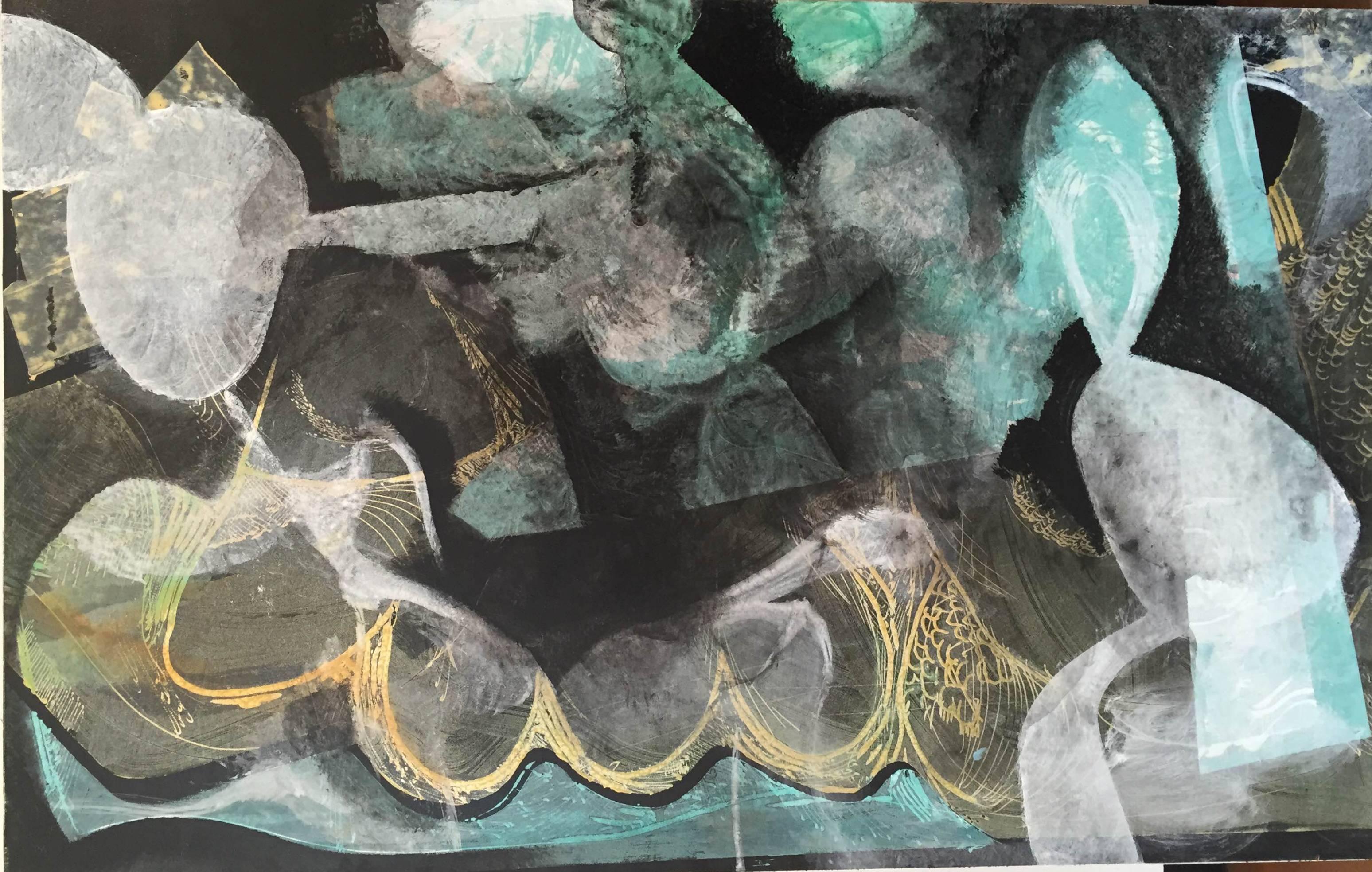 Charlie Hewitt Abstract Painting - Green Kettle