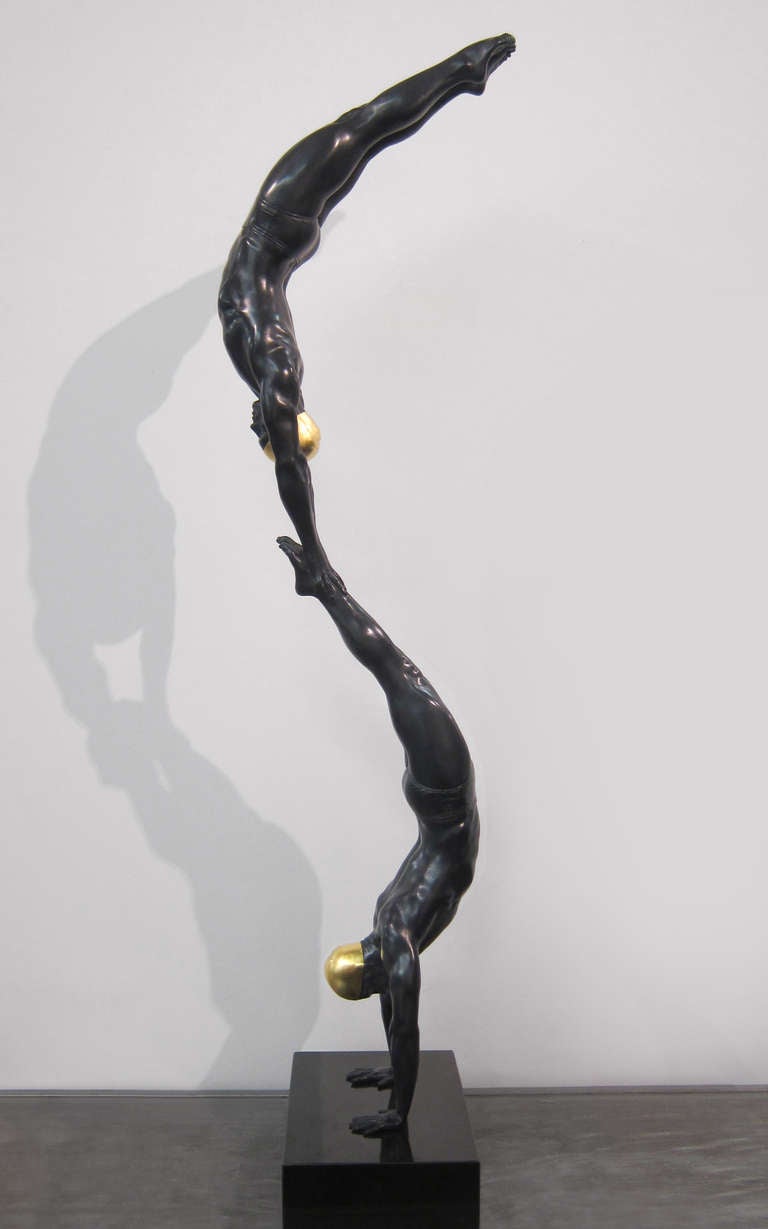 Carole A. Feuerman Figurative Sculpture - Miniature Double Diver