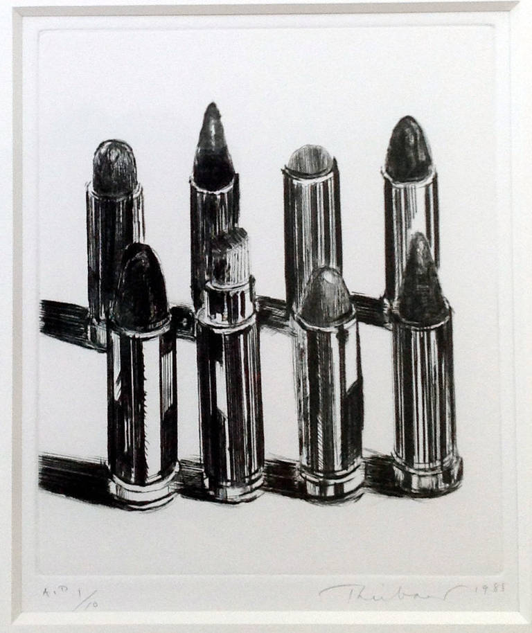 Eight Lipsticks (B&W) - Print by Wayne Thiebaud
