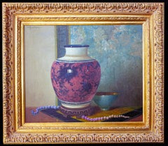 Stillleben mit einer Vase und Perlen