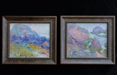 "Race Point" Diptych (two framed seascape paintings"