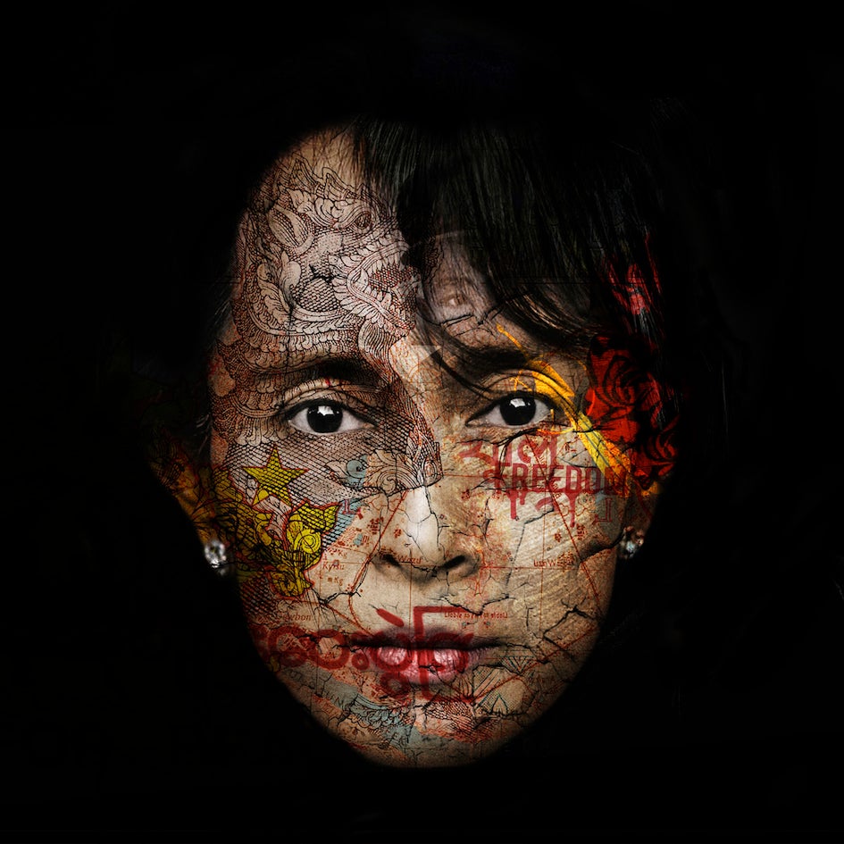 Bruno Timmermans Portrait Photograph - Aung-San +