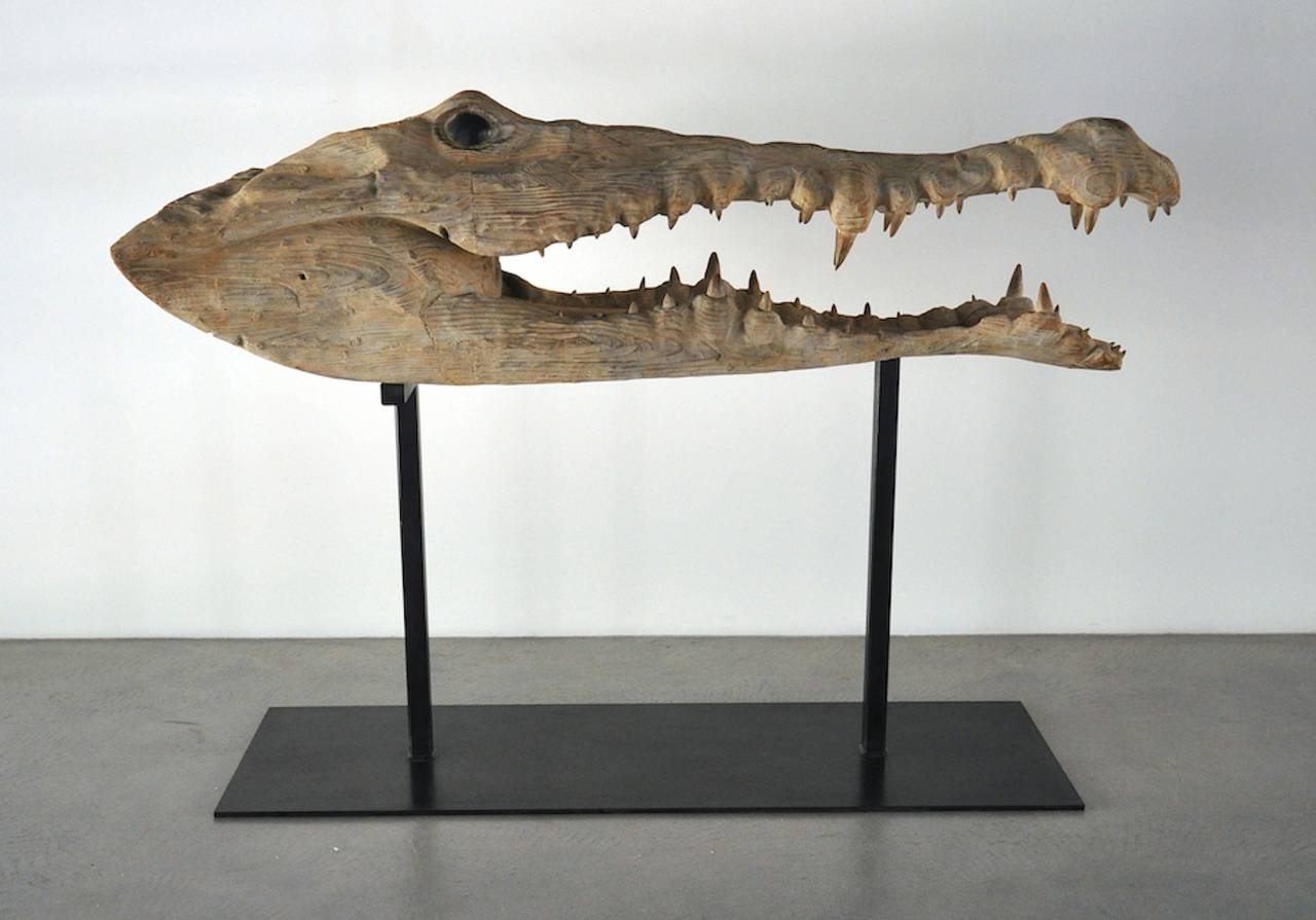 Quentin Garel Figurative Sculpture - Study of crocodile