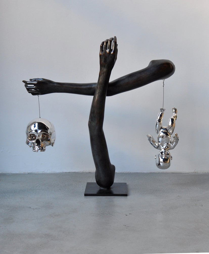 Stéphane Pencréac'h Figurative Sculpture - Le sens de la vie