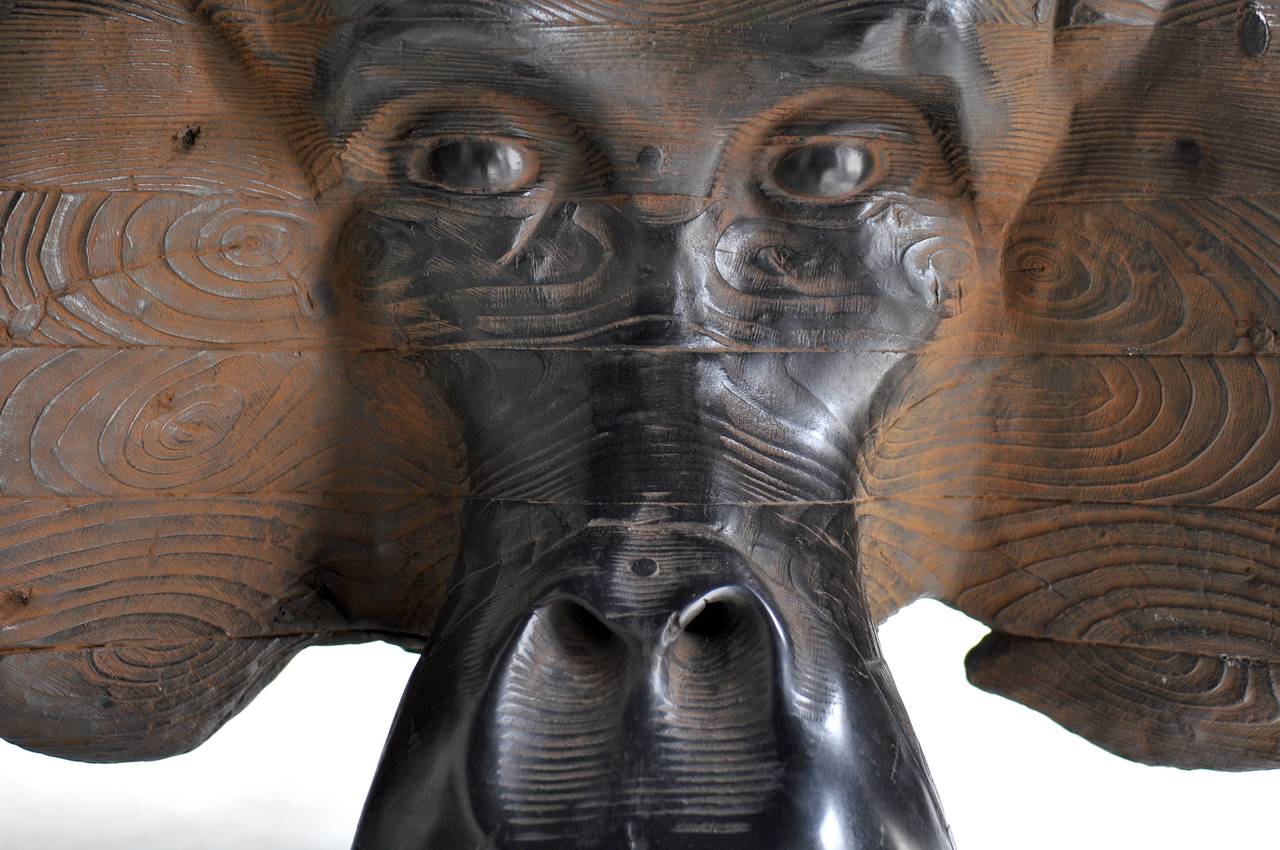 Orang outang mask II - Sculpture by Quentin Garel