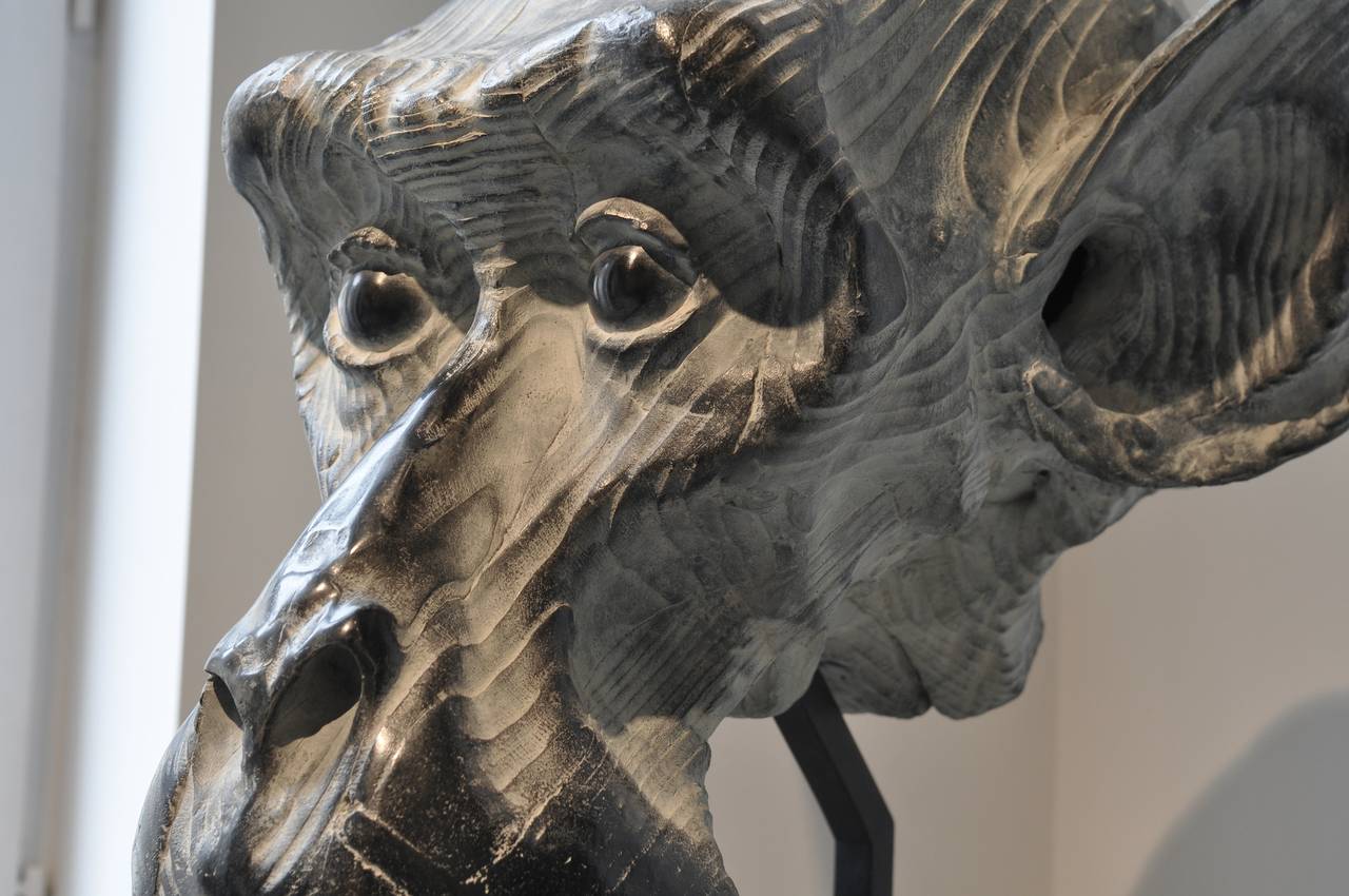 Study of macaque II - Sculpture by Quentin Garel