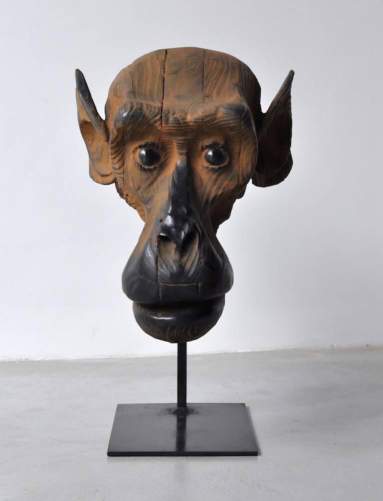 Study of Macaque II - Sculpture by Quentin Garel
