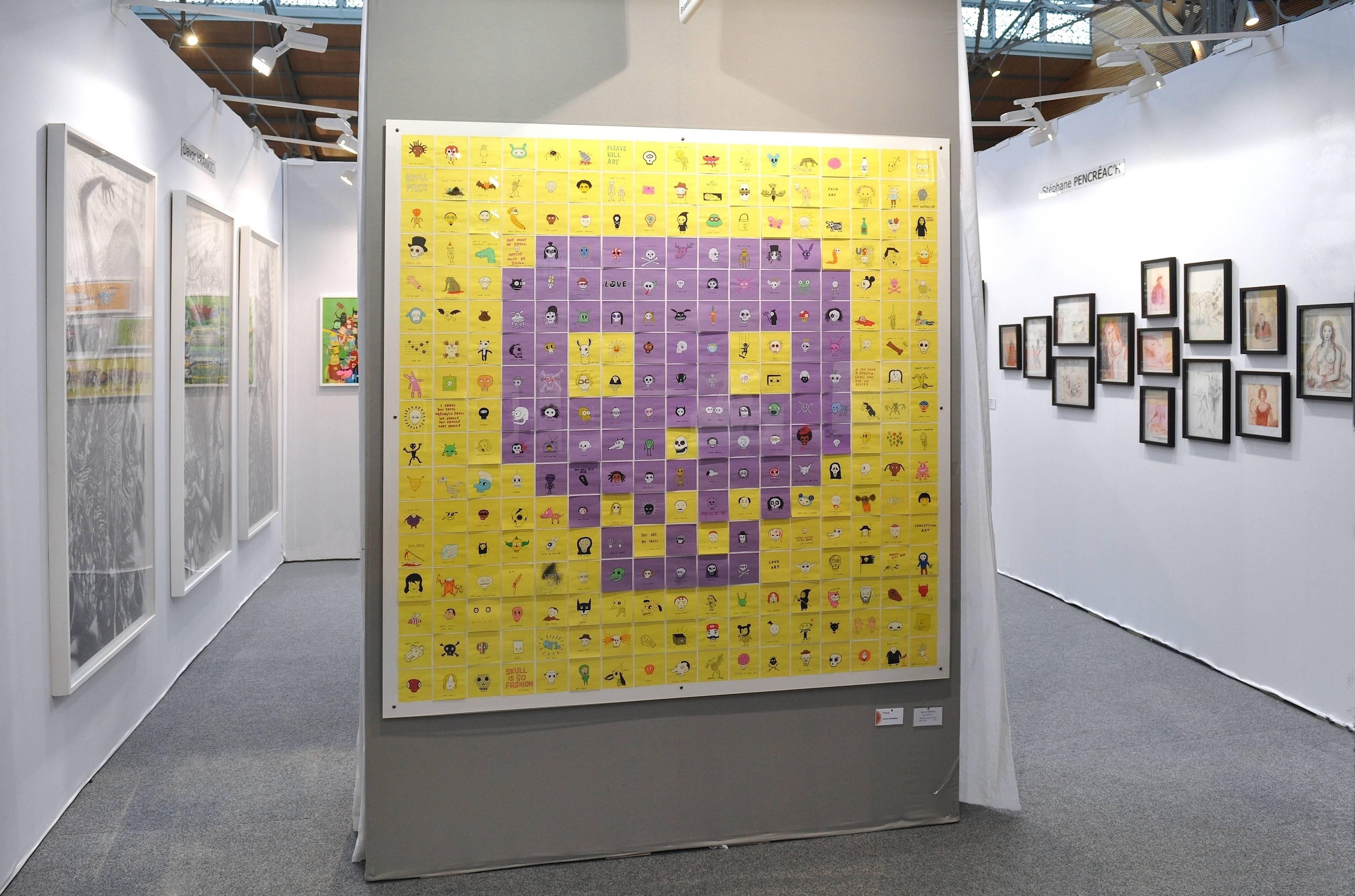 Skull - Post it - Contemporary Art by Laurina Paperina