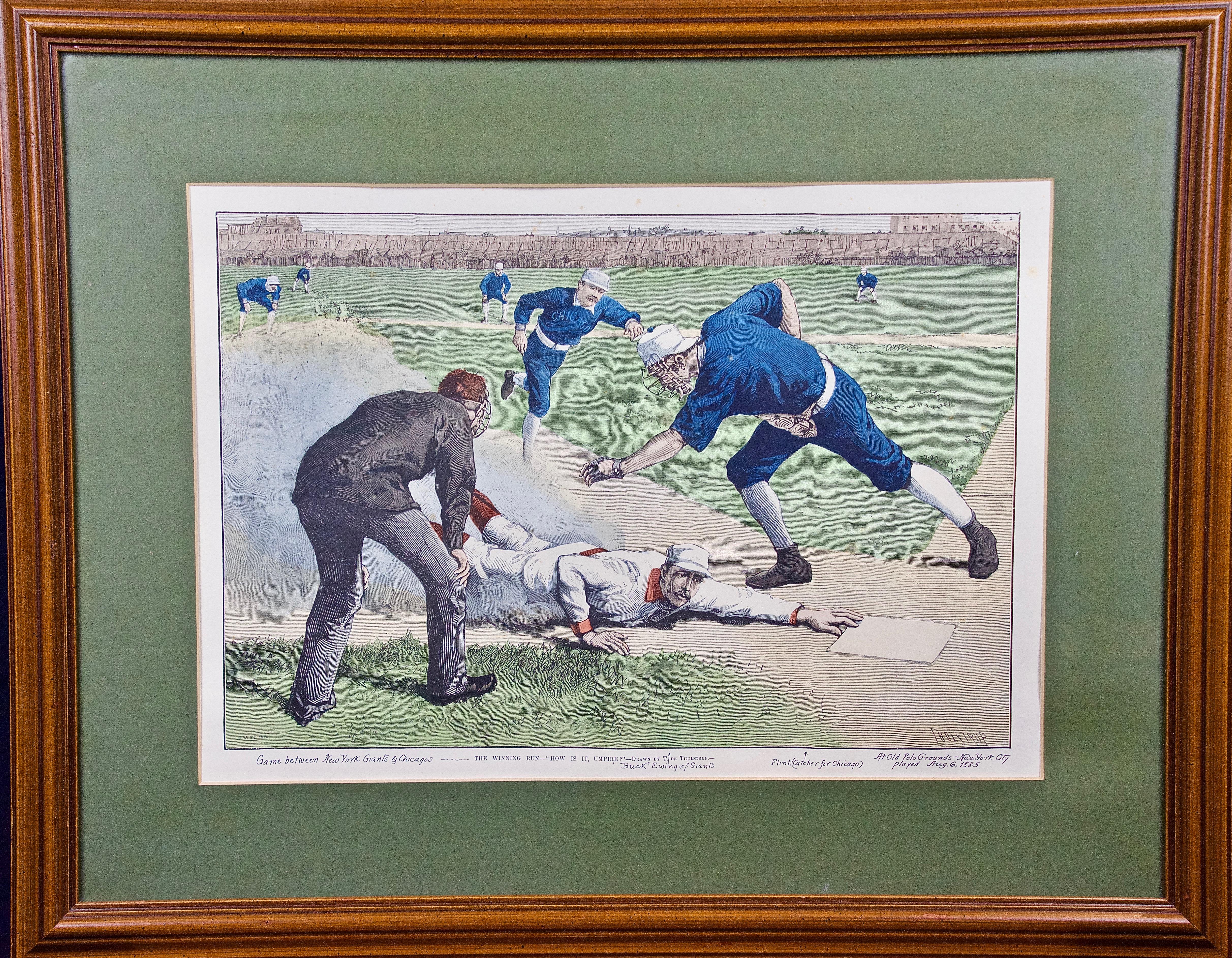 1885 NY Giants vs. Chicago Baseball Scene 