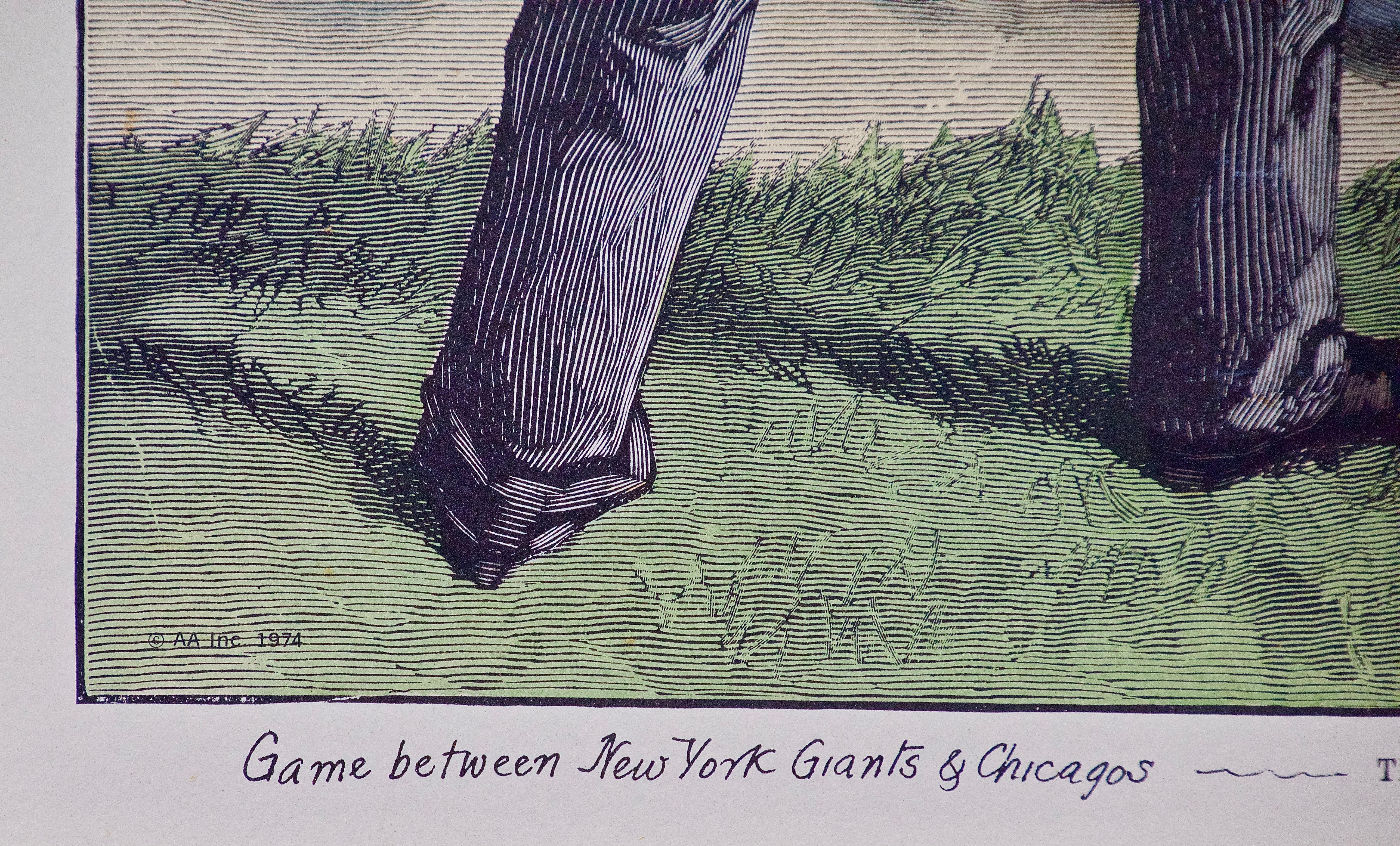 1885 NY Giants vs. Chicago Baseball Scene 