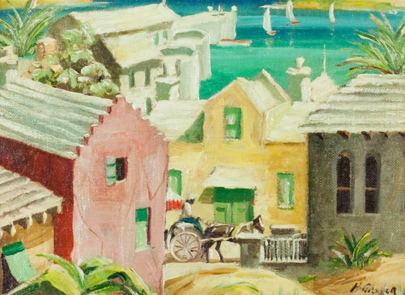 Henry Martin Gasser Landscape Painting - Harbor in Bermuda