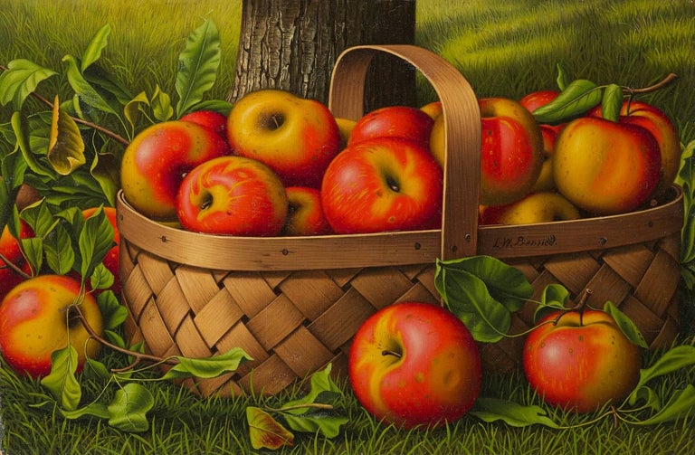 Levi Wells Prentice Still-Life Painting - Apples in a Basket