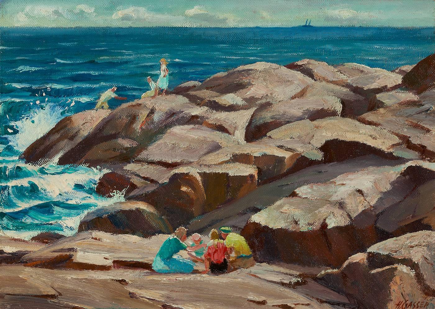 Henry Martin Gasser Landscape Painting – An der Küste am Meer