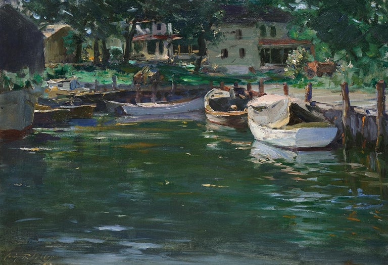 Irving Ramsey Wiles Landscape Painting - Sterling Basin, Greenport, New York