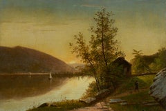 Puesta de sol en el río