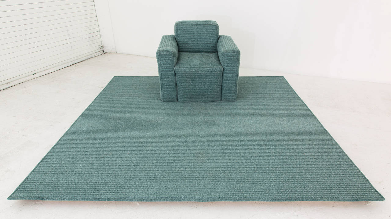 Braided rug, foam, wood
