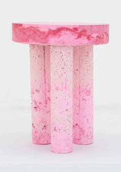 Tabouret en pulpe rose