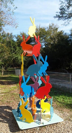 Outdoor bunny sculpture