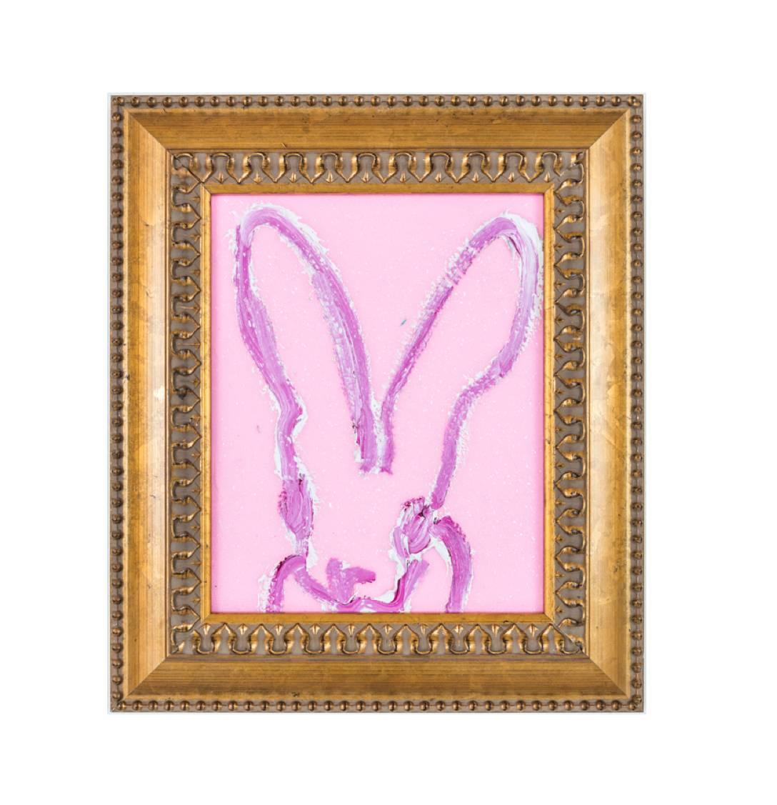 Pink diamond dust bunny - Painting by Hunt Slonem
