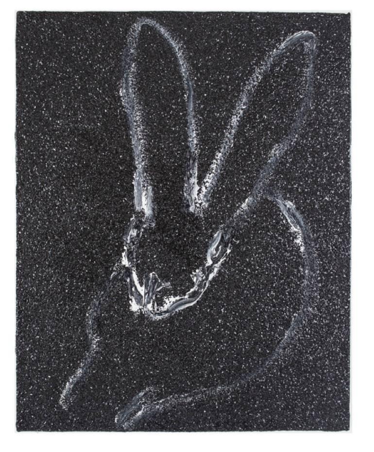 Black Bunny - Painting by Hunt Slonem