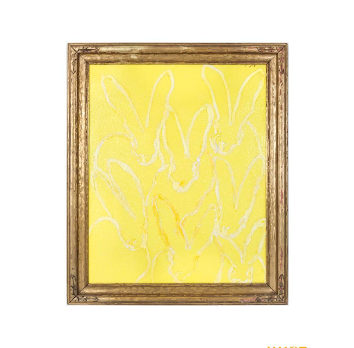 Yellow Diamond Dust Bunnies - Painting by Hunt Slonem