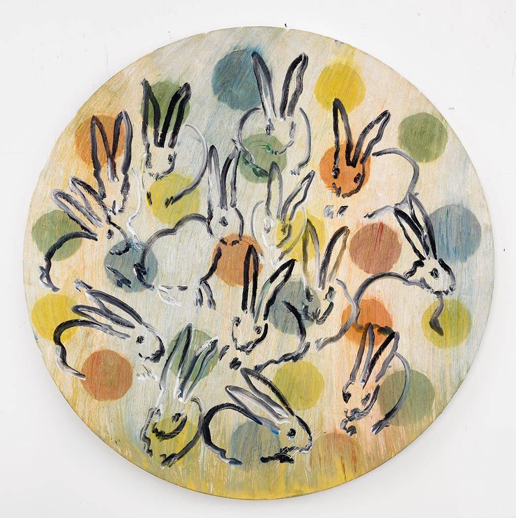 Bunnies in the Round - Painting by Hunt Slonem