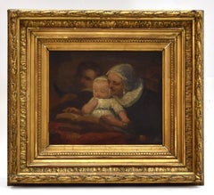 Familienporträt, Öl auf Leinwand – Antoine Wiertz