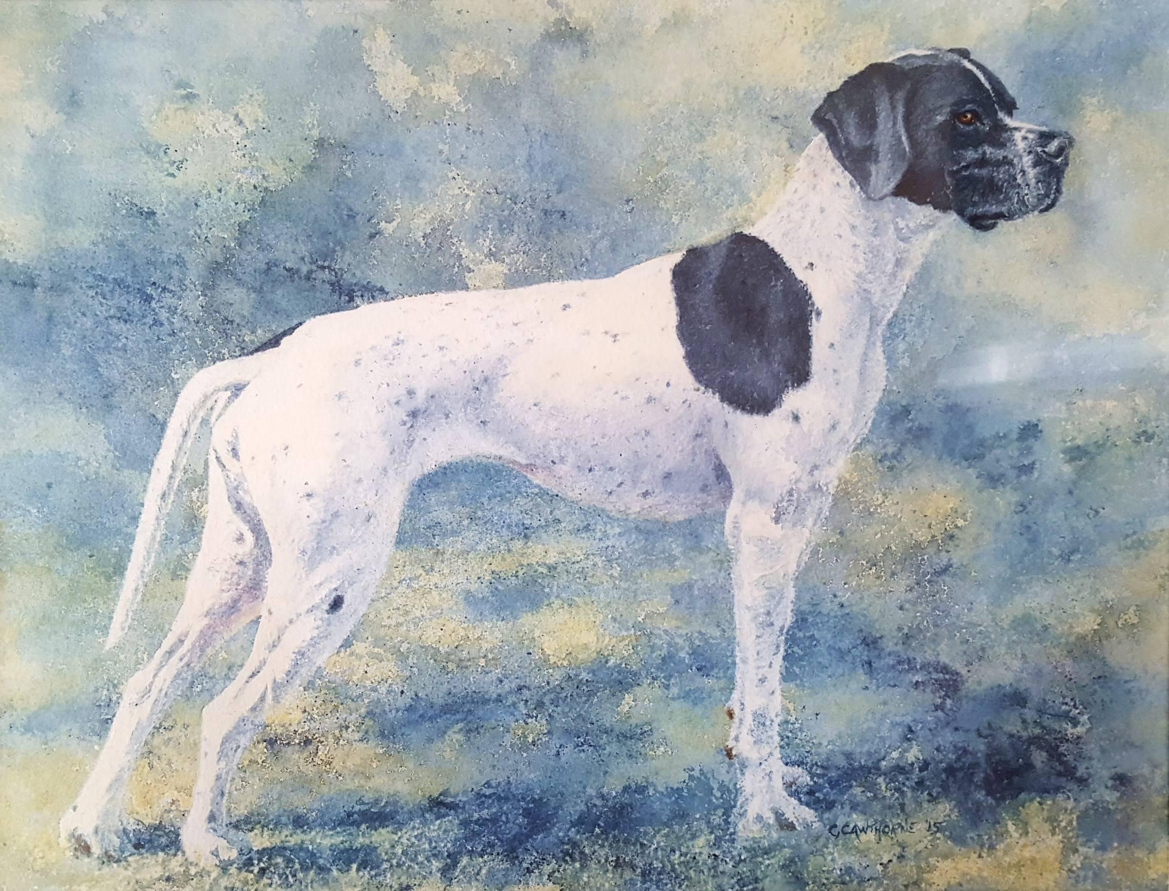 Gillie Cawthorne Animal Art - Off Duty /// Contemporary British Female Artist Watercolor Dog Animal Pet Art