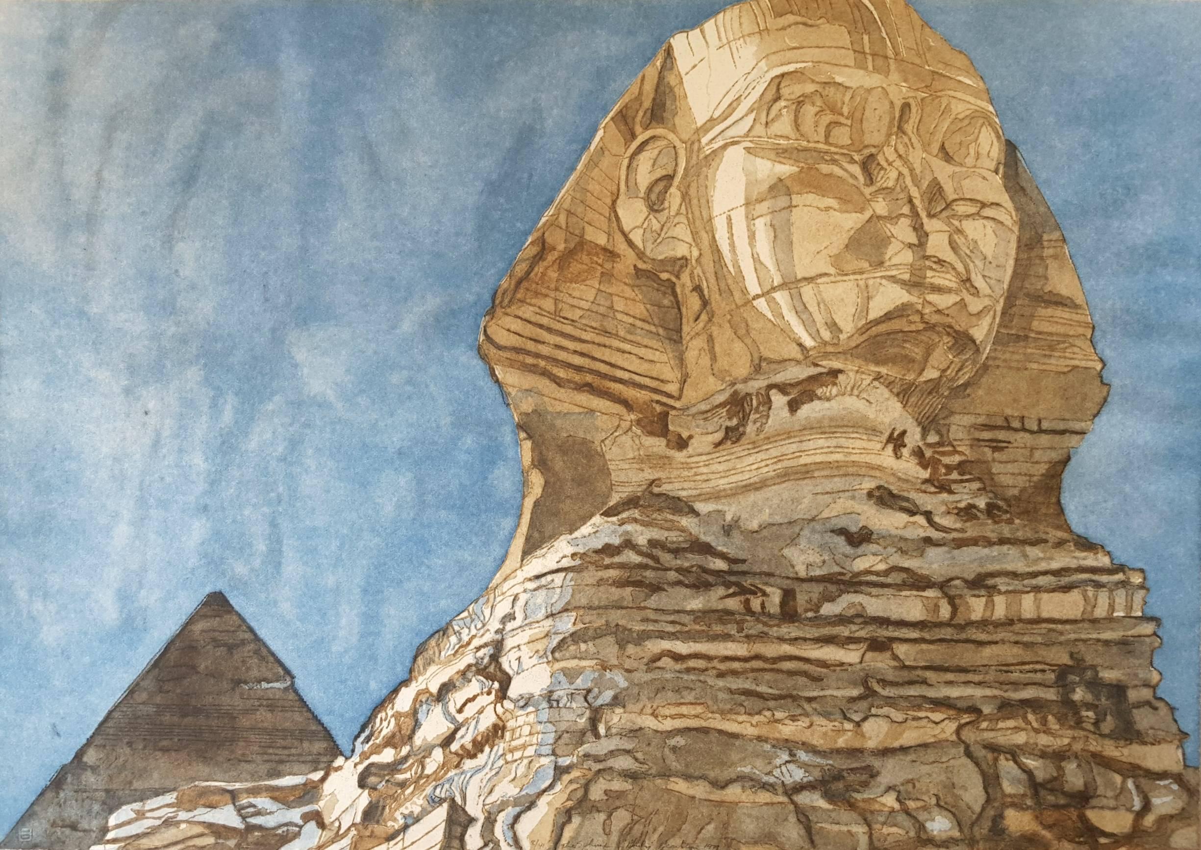 Philip Pearlstein Landscape Print - The Sphinx