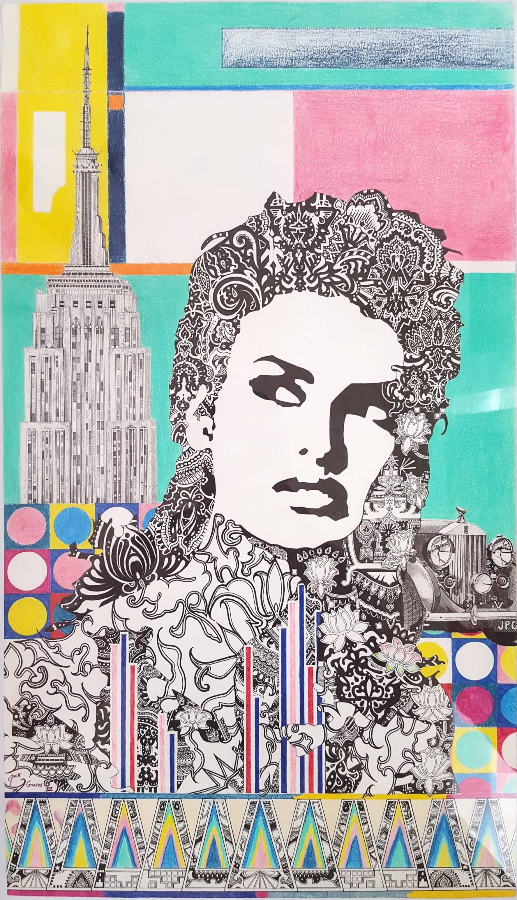 Jack Graves III Figurative Art - Manhattan (with Linda Evangelista) /// Contemporary Street Pop Art Fashion Model