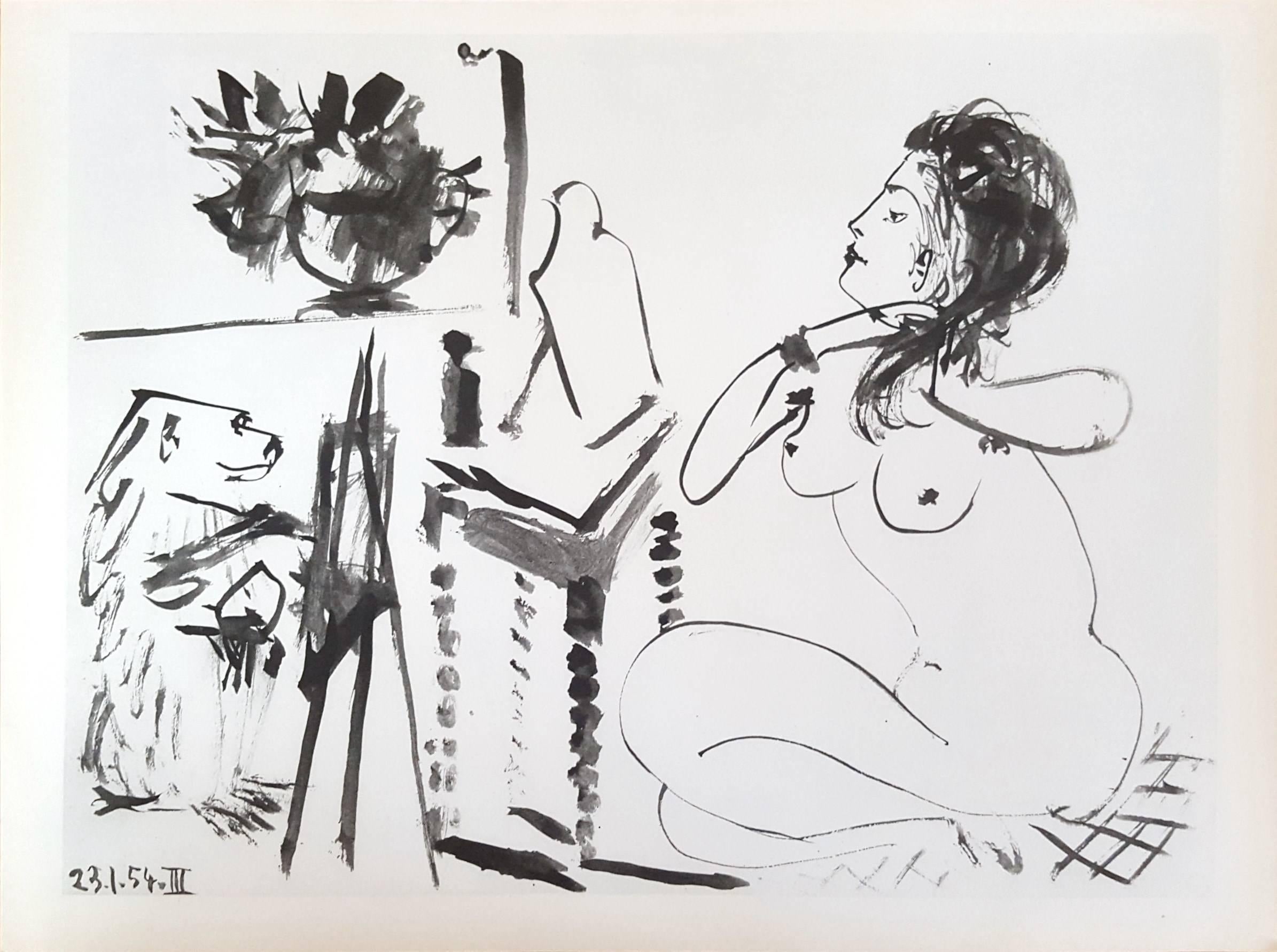 Pablo Picasso Nude Print - Human Comedy #11