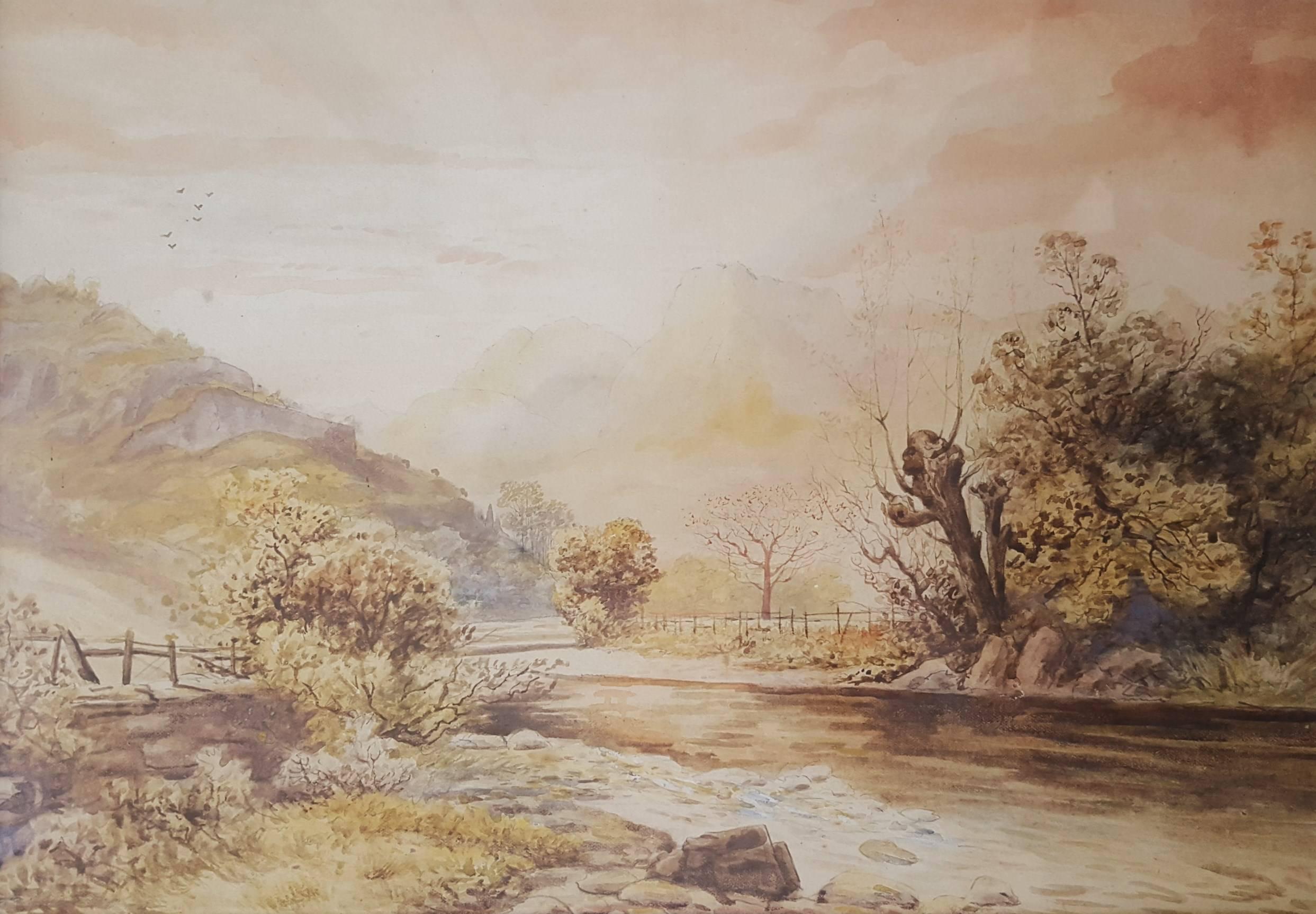 Rose Maynard Barton Landscape Art - Autumn, Langdale Pikes from Chapel Stile