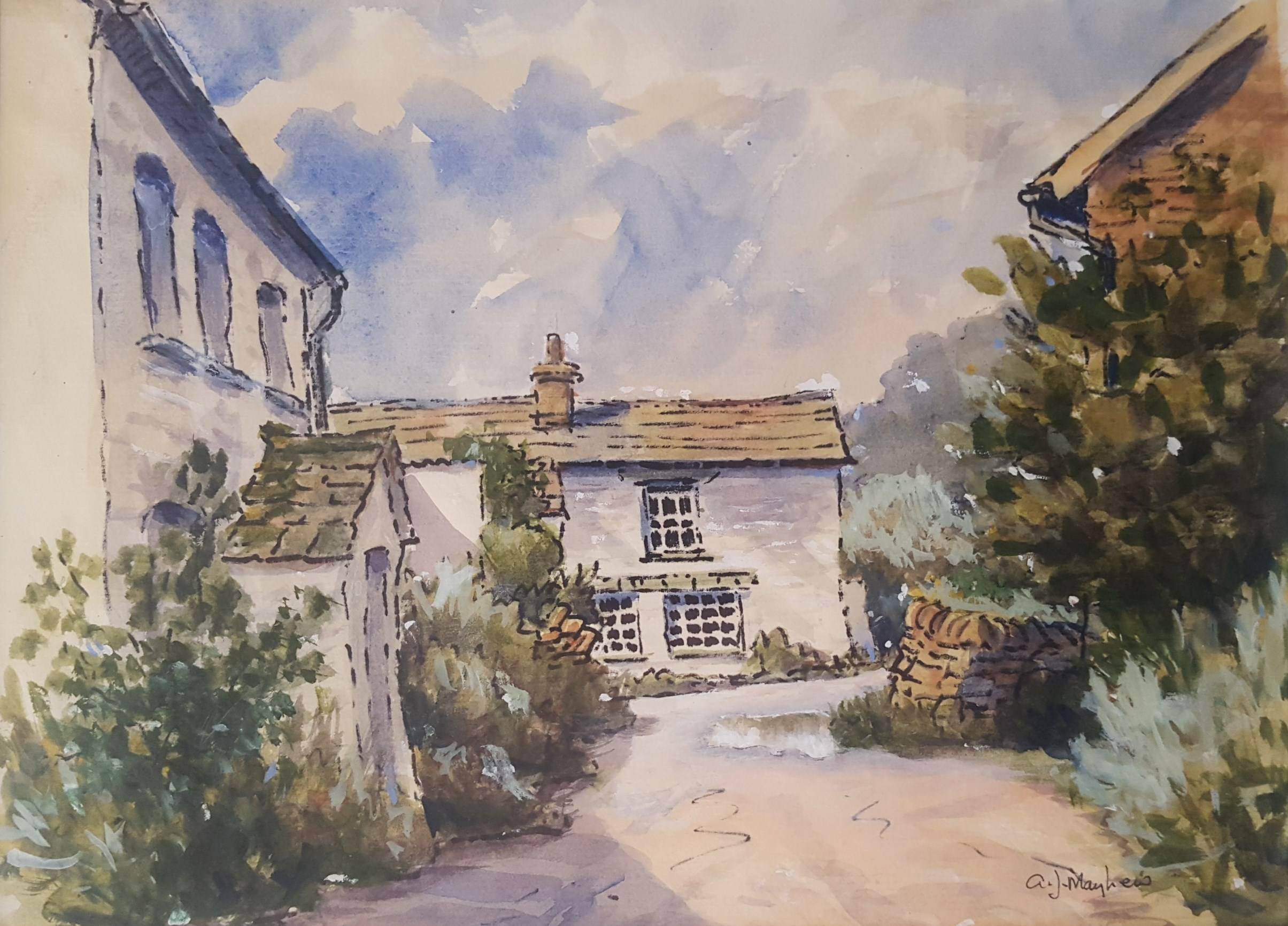 A. J. Mayhew Landscape Art - "Borwick Fold Farm Cottages, Cumbria, England"