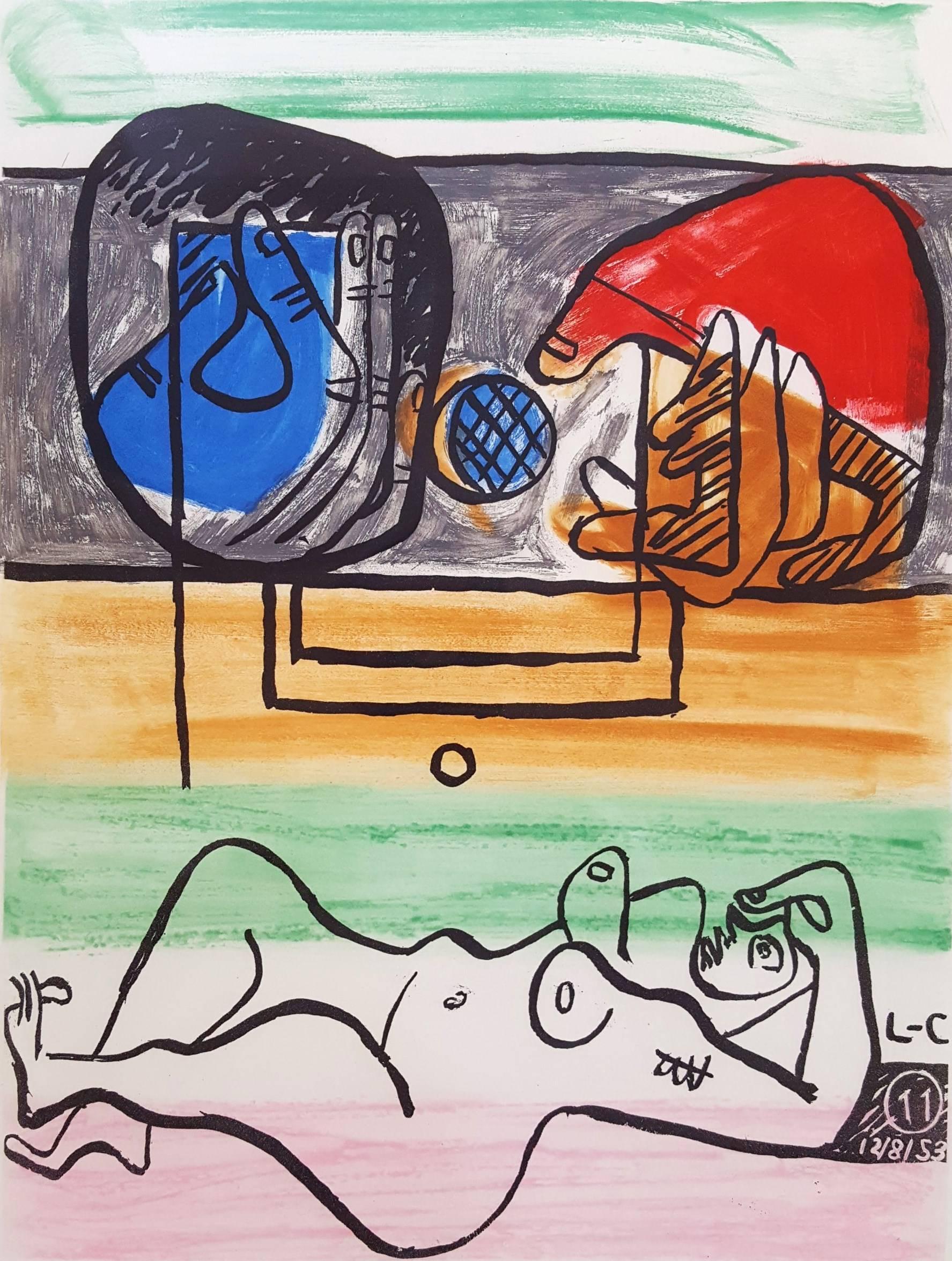 Le Corbusier Nude Print – Unité:: Pflanzgefäß 11 (Set von 2)