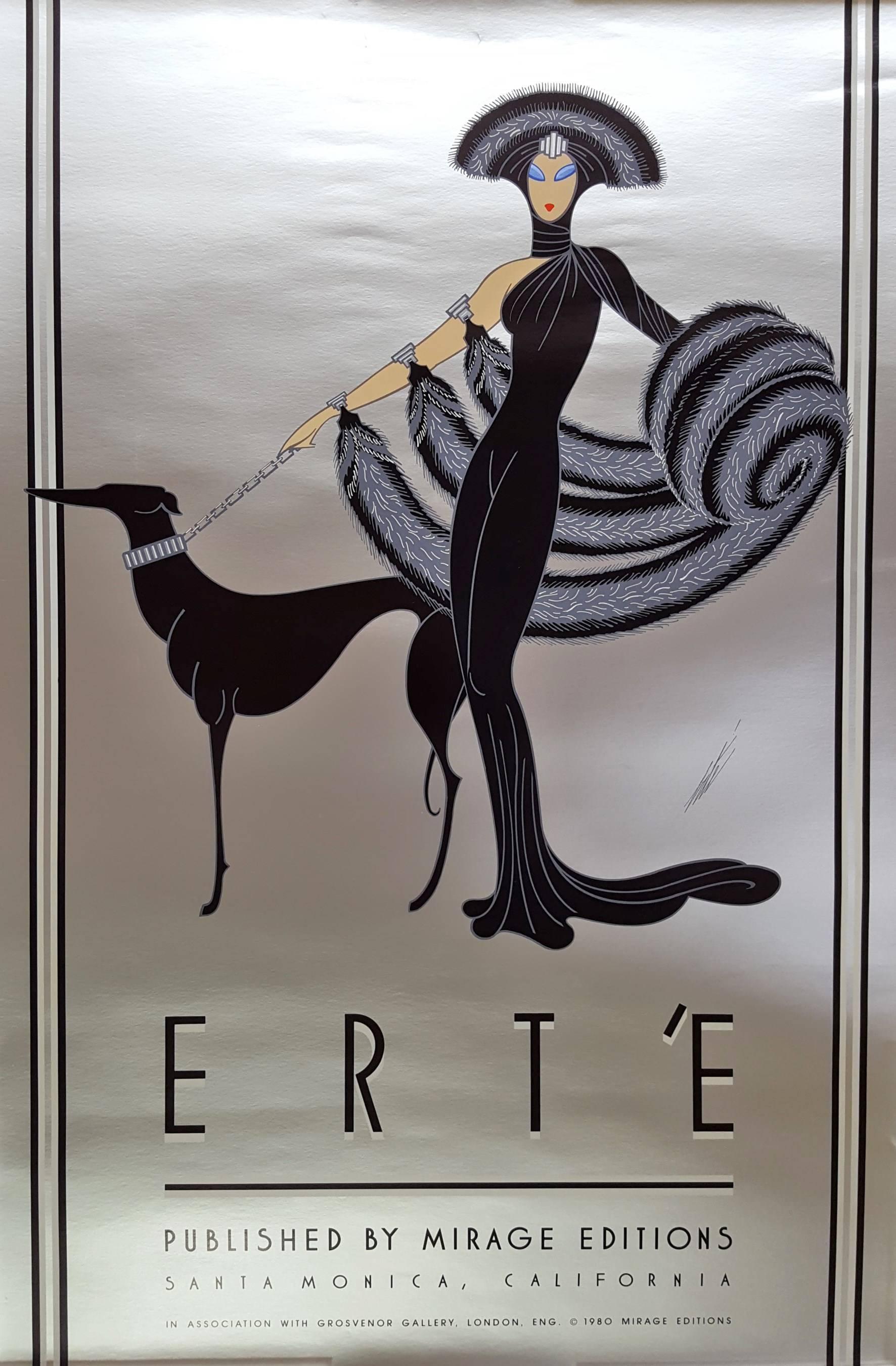 Erté Figurative Print - Symphony in Black