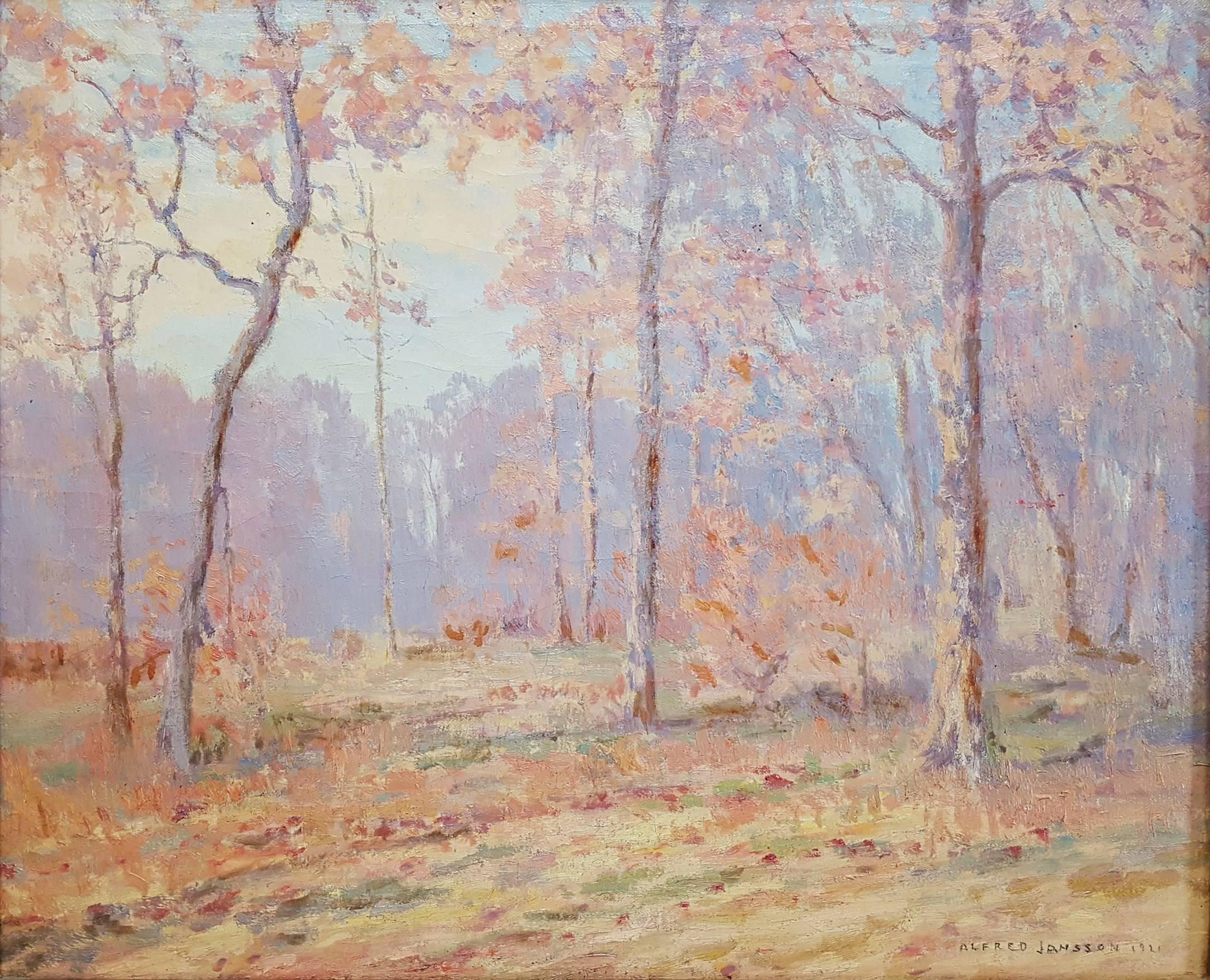Alfred Jansson Landscape Painting - Impressionist Autumn Landscape