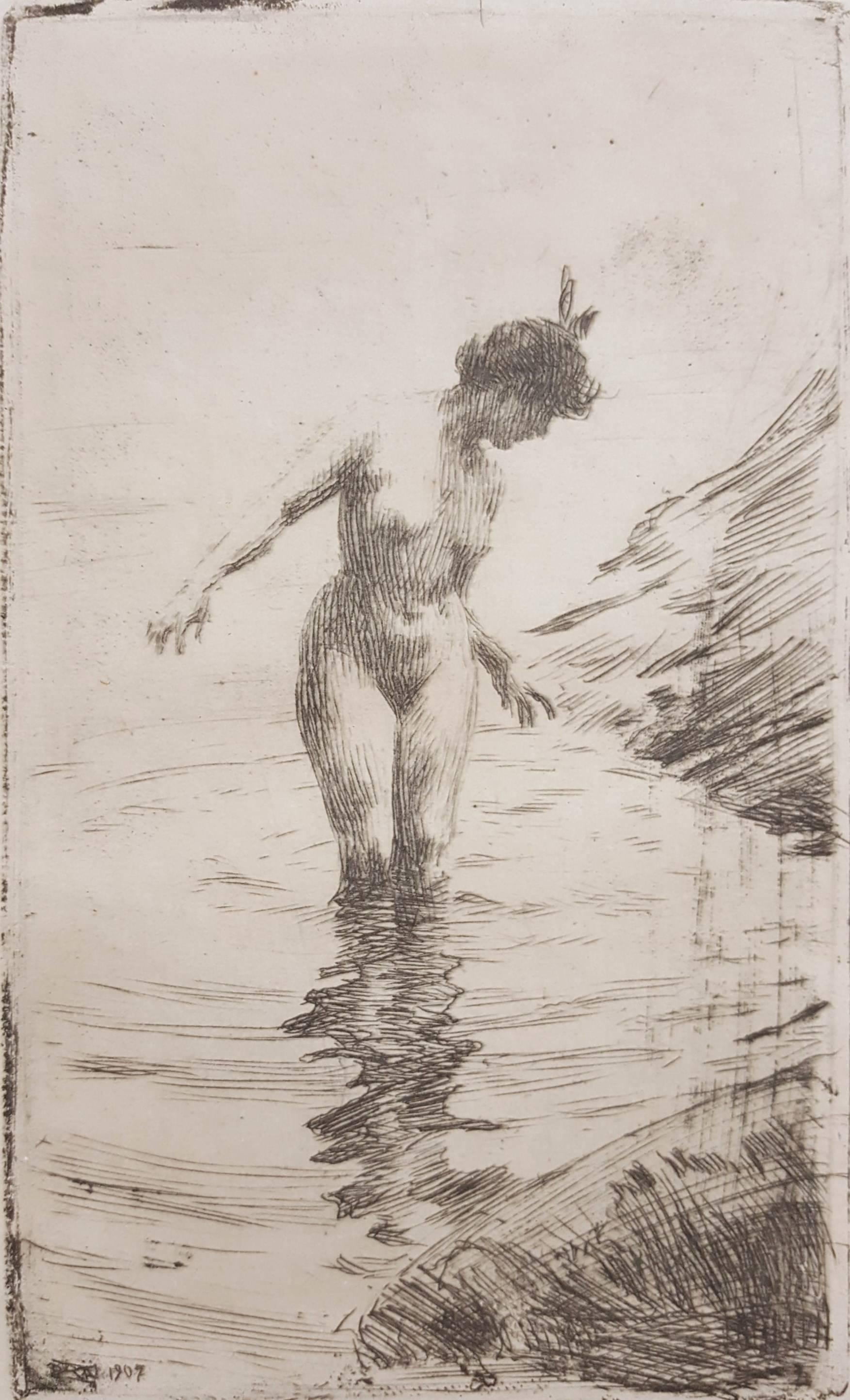 Anders Zorn Nude Print - Cercles D'eau II