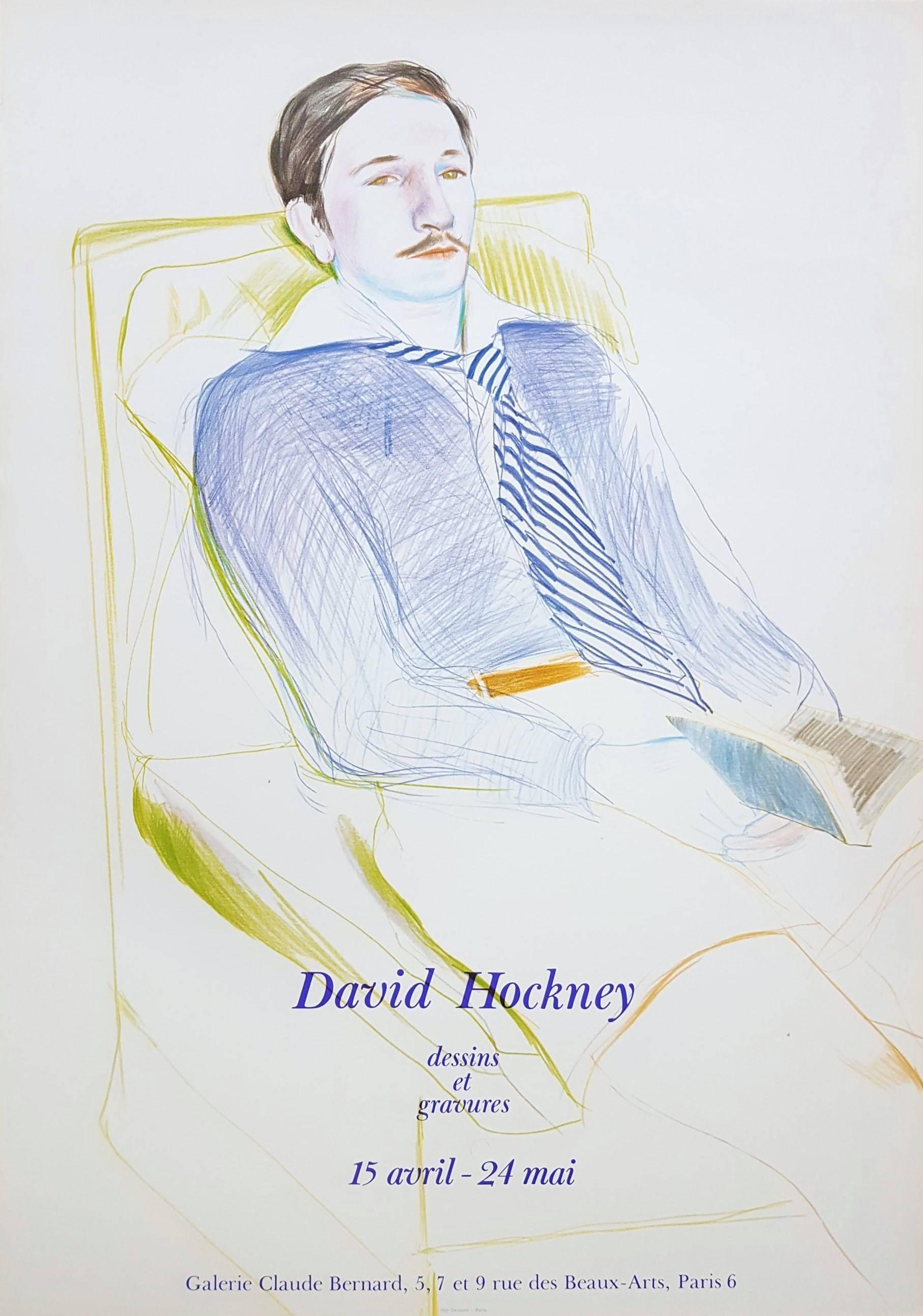 (after) David Hockney Portrait Print - Jacques de Bascher de Beaumarchais