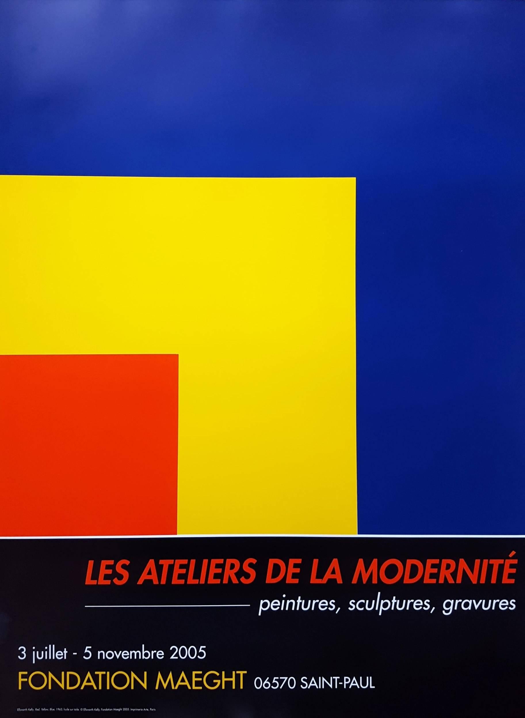 (after) Ellsworth Kelly Abstract Print - Fondation Maeght: Les Ateliers de La Modernite (Red, Yellow, Blue)