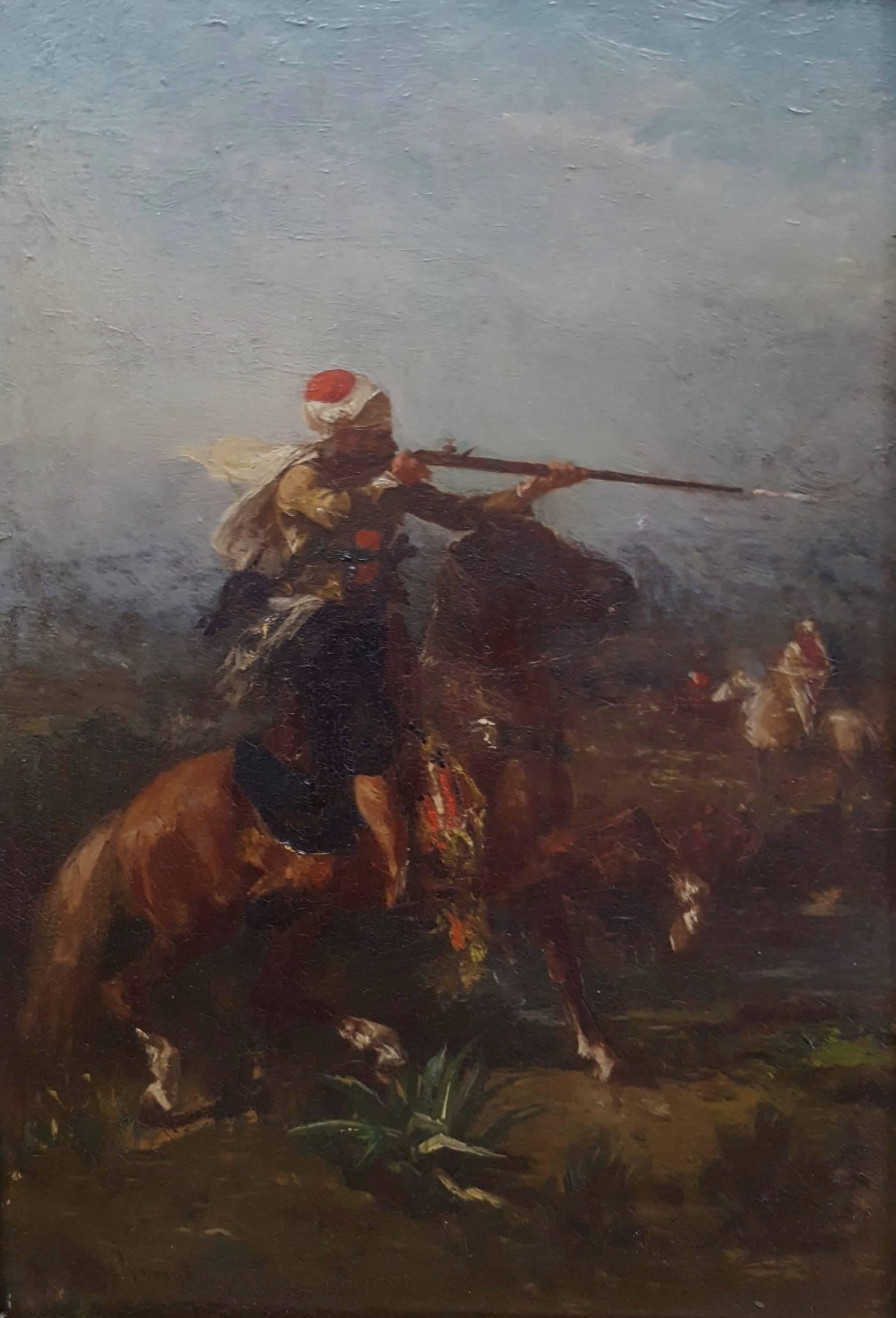 Georges Washington Landscape Painting - Cavaliers Algériens au Combat