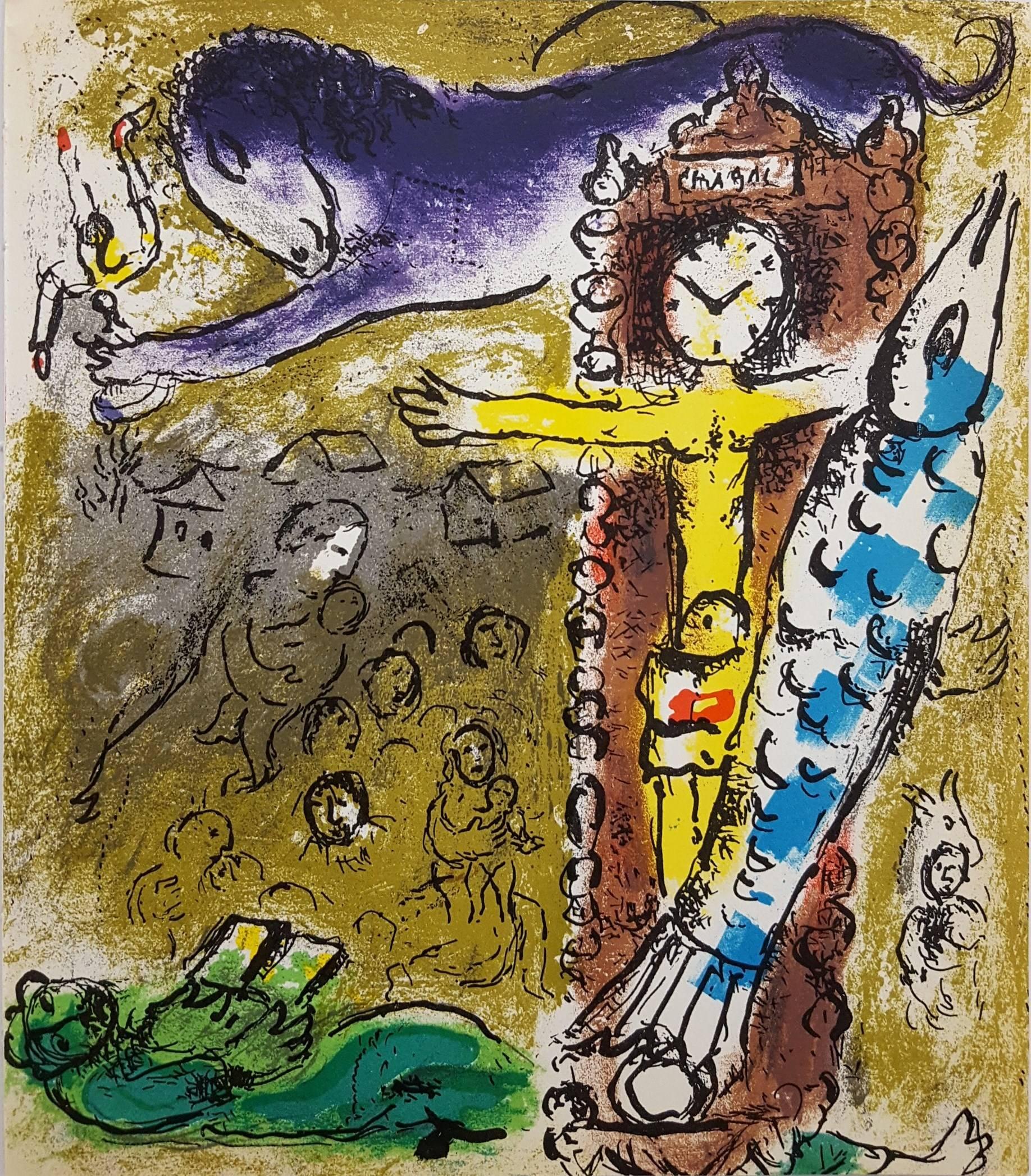 Marc Chagall Figurative Print - Christ in the Clock