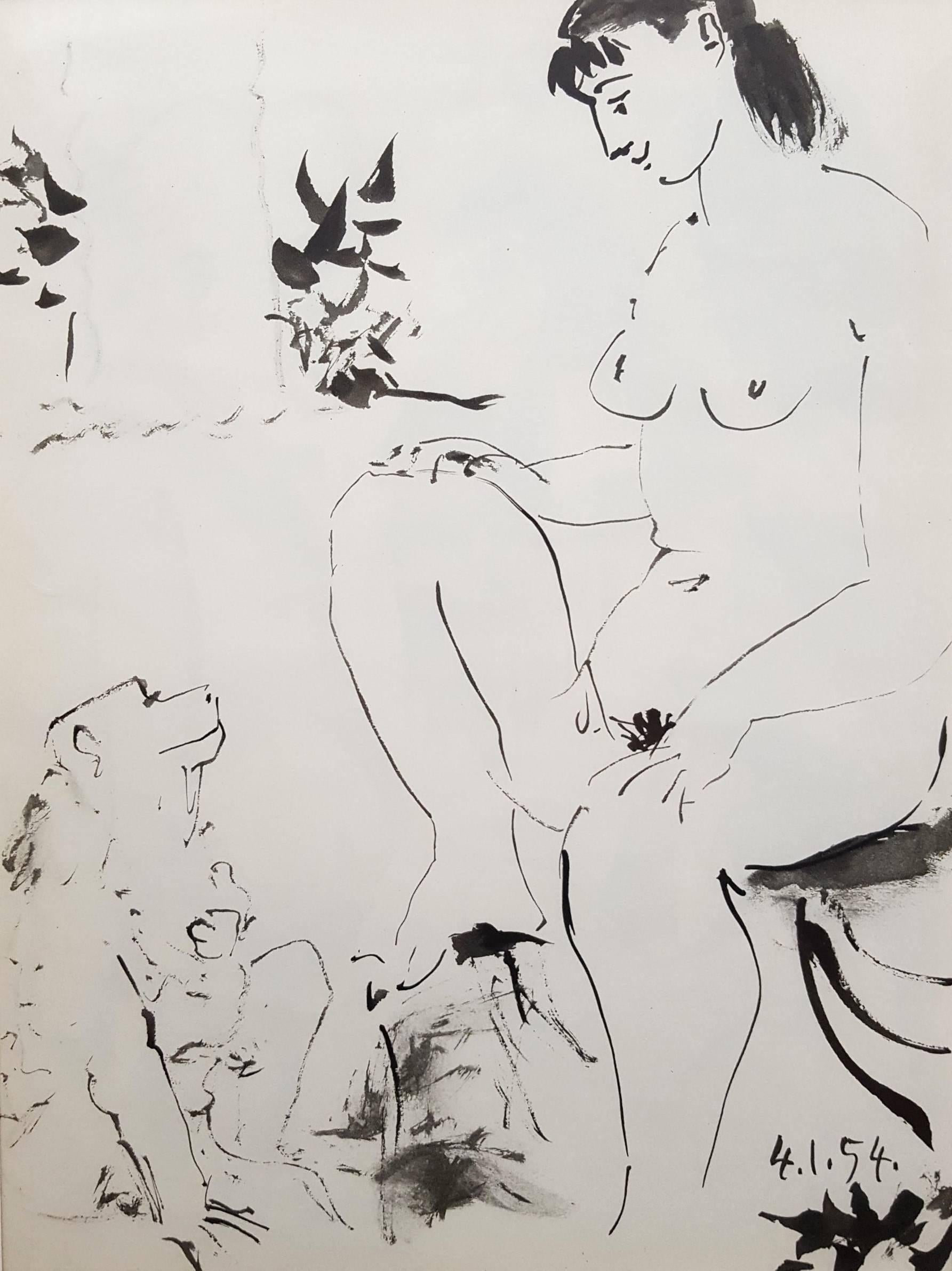 (after) Pablo Picasso Nude Print - La Comedie Humaine